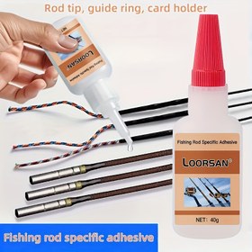 Resim LOORSAN Hızlı Kuruyan Olta Kamışı Yapıştırıcısı - Olta Kamışı Uçları, Kılavuz Halkaları ve Deniz Balıkçılık Kamışları için Yüksek Mukavemetli Yapıştırıcı - Kullanımı Kolay Şişe, Güçlü Bağlantı, Profesyonel Balıkçı Seçimi, Olta Kamışı Aksesuarları, Balıkçı Temel Malzemeleri, Şık Tüp Tasarımı 