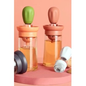 Resim Gampus Hazneli Silikon Yağ Sos ve Yumurta Fırçası Yağ Fırçası Yağ Şişesi 180 ml 