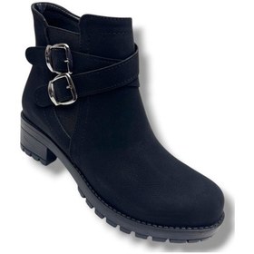 Resim Efsun 2160-26 Yağlı Deri Trend Fashion Fermuarlı Kadın Bot Siyah 