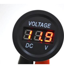 Resim Advo 12V 24V Dc Voltmetre Yuvarlak Düz Yüzey Kırmızı Rakam 