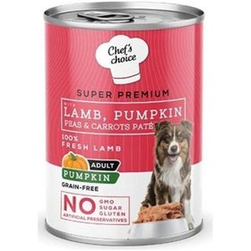 Resim Chef's Choice Pumpkin Pate Kuzulu Balkabaklı Tahılsız Yetişkin Köpek Konservesi 24 x 400 G 