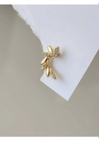 Resim Buğday Başak Arpa Model Kıkırdak Piercing Tragus Helix Altın Gold Renk Küpe Gold 