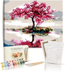 Resim Tabdiko Sayılarla Boyama Seti 40 x 50 cm Tuval Şasesine Gerili Yalnız Ağaç 