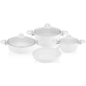 Resim Neva Lilyum Mercek 7 Parça Granit Tencere Takımı N3116 