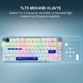 Resim Gamepower Gasket Pro x Rgb Wireless/bluetooth/kablolu Mekanik Hot-Swap Yağlı Switch Gasket Ingilizce Q Gaming Klavye 