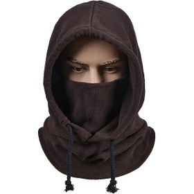 Resim Geeksen Kış Sporları İçin Polar Boyunluk - Bisiklet, Kayak Ve Koşu İçin Sıcak Tutan Maske Kahverengi 