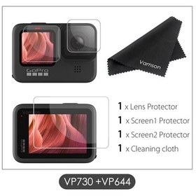 Resim Vp730-vp644-vamson Temperli Cam Ekran Koruyucu Gopro Hero 10 9 Siyah Lens Koruma Koruyucu Film Go Pro 9 Kamera Aksesuarları 