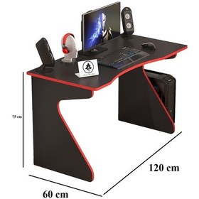 Resim Oyuncu Masası Gamer Model Çalışma Masası Siyah-kırmızı Model Hilal Model 