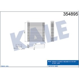 Resim EVAPORATOR MEGANE III FLUENCE 235 X 257.5 X 38 mm KALE 354895 OEM 