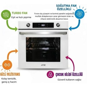 Resim Afm Tech Real Turbo Dijital Beyaz Ankastre Set (FM3301 + FM7701 + BD-FM2201) 