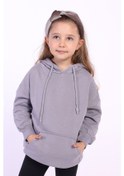 Resim Toontoy Kız Çocuk Kanguru Cepli Sweatshirt Gri 