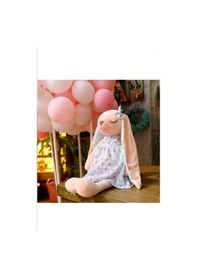 Resim Uzun Kulaklı Tavşan Peluş Oyuncak Sevimli Uyku Oyun Arkadaşı 35 Cm Mavi 
