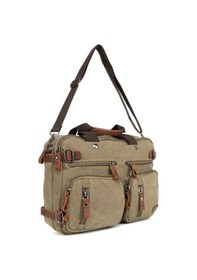 Resim Kanvas Kumaş , Çok Fonksiyon, Tek Şıklık 15,6 İnç Laptop Bölmeli Hem El Hem Omuz Hem Sırt Çantası Haki-1470 Haki 