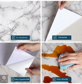 Resim Trendpoint 60Cmx500Cm Mermer Desen Mutfak Banyo Dolap Tezgah Üstü 