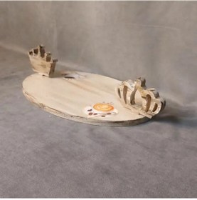 Resim Uretti - Gülnur 8452 - 3415 El Yapımı Hayat Arkadaşı Temalı Ahşap Tepsi 1 Adet 