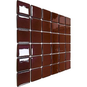 Resim MozaiKristaL Tüm Yüzeyler Için 50X50MM. Kahverengi, 31,5X31,5CM. Fileli Cam Mozaik. (5 File Karo=0,5m2 Fiyatıdır) 