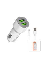 Resim Apple Uyumlu iPhone - Kablolu Oto - Araç Çakmaklık Şarj Başlık Set 3.1a - 15.5w - 1mt Kablo Hy-x44 5468 