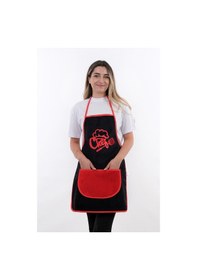 Resim Wellsoft İkili Paket Cepli Mutfak Önlüğü Sıvı Geçirmez Su Geçirmez Mutfak Önlüğü Siyah Chef 