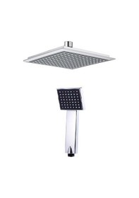 Resim Flat Duş Başlığı - Tepe Duş El Duşu - Kare Krom - Siyah - 19 X 19 Diğer 