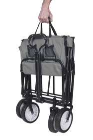 Resim Binbirreyon Katlanır 4 Tekerlekli Büyük Boy Gri Kamp Plaj Arabası Vagon Tip Taşıma Arabası Aa003 