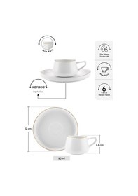 Resim Karaca Streamline Hole 6 Kişilik Kahve Fincan Takımı 80 ml 