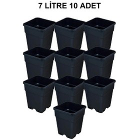 Resim Grow Wizard Plastik Kare Saksı 7 Litre 10 Adet 