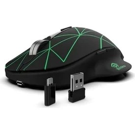 Resim IWM-551T Kablosuz,şarj Edilebilir, 4 Farklı Değişebilen LED Işıklı, Sessiz Tuş, Tyep-C ve USB Çift ALICI,1600 Dpi,7 Tuş, LED Aç/kapa Tuşu, 15M Çekim Mesafesi 