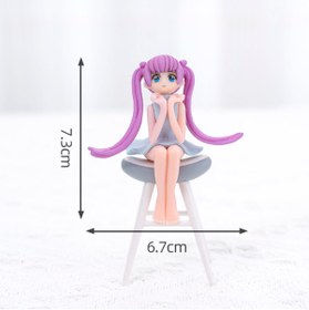 Resim Çiçek Antalya Mor Saçlı Eller Yüzünde Anime Kız Figür Araç İçi Torpido Aksesuar 1 Adet 