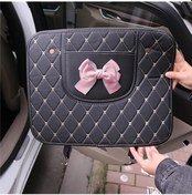 Resim Hightower Pembe Papyon Desenli Dayanıklı Deri Koltuk Koruyucu - Anti-kick Ve Kolay Temizlik 