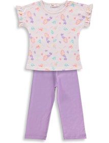 Resim Civil Girls Deniz kızı Desenli 2-5 Yaş Pijama Takımı - Uçuk Pembe-Lila - Uçuk Pembe-Lila / 5-6 Yaş 
