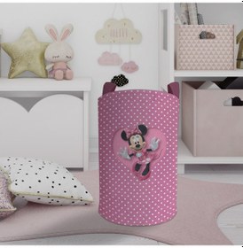 Resim Mekta Home Bebek Ve Çocuk Odası Büyük Kalpli Minnie Mause Desenli Oyuncak Sepeti Renkli Çok Renkli 