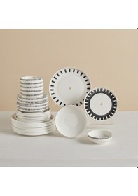 Resim Karaca Stream Bone Kore Plus 24 Parça 6 Kişilik Yemek Takımı Beyaz 