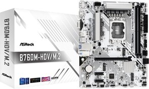 Resim ASRock Motherboard B760M-HDV/M.2 Intel 12th and 13th Generation CPU (LGA1700) Compatible B760 Chipset DDR5 Micro ATX Motherboard 