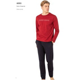Resim Pierre Cardin 6093 Erkek Uzun Kollu Bisiklet Yaka Pijama Takımı-bordo-bordo-m Çok Renkli 