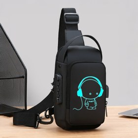 Resim Erkekler için Koyu Renklerde Parlayan Baskılı Yüksek Kaliteli Oxford Çapraz Vücut Çantası ve Kombinasyon Kilidi - Şık Motosiklet Sırt Çantası Telefon Cebi, Ayarlanabilir Askı, Çoklu Bölme, Günlük Seyahat ve Günlük İşe Gidip Gelme İçin Mükemmel, Glowindark Tasarım | Güvenli Fermuar Kapatma 