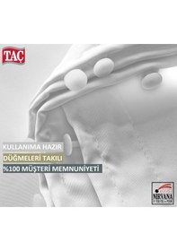 Resim Taç Atlas Saten Lüx Beyaz-Krem Seçenekli Güneşlik Perde Beyaz 