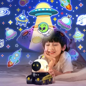 Resim My Best Store Eğitici Eğlenceli Robot Figür Gece Lambası Çocuklar İçin Uyku Arkadaşı Renkli 