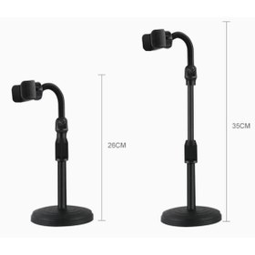 Resim Masaüstü Teleskopik Telefon Tutucu 360 ° Döndürülebilir Stand 