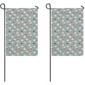 Resim Noel Desenli 2 Li Bahçe Bayrağı Seti, Çift Taraflı 12x87 İnç Açık Alan İçin 12+ 