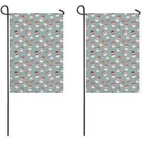 Resim Noel Desenli 2 Li Bahçe Bayrağı Seti, Çift Taraflı 12x87 İnç Açık Alan İçin 12+ 