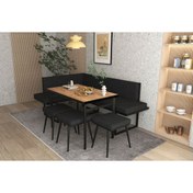 Resim Wood House PAMİR KÖŞE TAKIMI SİYAH-CEVİZ (MUTFAK,BAHÇE,BALKON,OTURMA ODASI) 