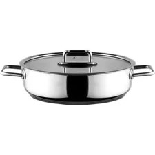 Resim Aryıldız Colombus Metal Kulp Cam Kapak Basık Tencere - 28 Cm 