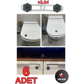 Resim Can Yıldız Plastik Bebek Ve Çocuk Klozet Ve Güvenlik Dolap Çekmece Kilidi Siyah 