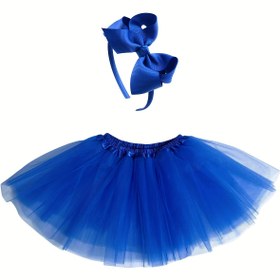 Resim 2 Adet Kızlar İçin Tütü Etek & Fiyonklu Saç Bandı Melek Dans Kostümü - Renkli Tütüler ve Kabarık File Etek (30cm Uzunluk), Elastik Bel Bale Performansları, Doğum Günü Partileri, Mardi Gras ve Cadılar Bayramı Kostümleri İçin 