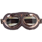 Resim Vintage Pilot Tarzı Cruiser Scooter Motosiklet Gözlükleri Yarım Kask İçin Şeffaf Film 