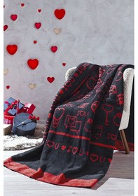 Resim Özdilek Gleam Love Çift Kişilik Pamuklu Battaniye 180x220 476322 Kırmızı 