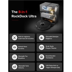 Resim Roborock Ultra Akıllı Robot Süpürge Beyaz 1000 Pa Emiş Gücüyle Düz Zemin Temizliği İçin 