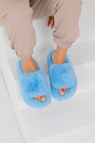 Resim Beyond Kadın Bebe Mavisi Ekstra Yumuşak Tüylü Ev Terliği 3cm BYND01 - Bebe Mavisi / 