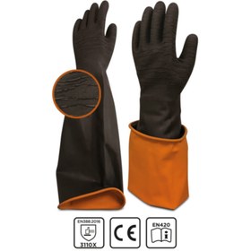 Resim Beybi Korun Tırtıklı 60 Cm Uzun Siyah Iş Eldiveni 1 Çift 