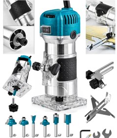 Resim MOONSHOP 4400 Watt Profesyonel Formika Traşlama Freze Makinası Ve Uçları 6 Mm Pens 2 Yıl Garantili 
